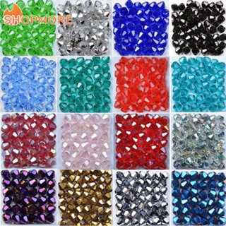 [100Pcs Facetada Cristal Facetada Bicone/Contas De Vidro/4mm Jóias Jóias