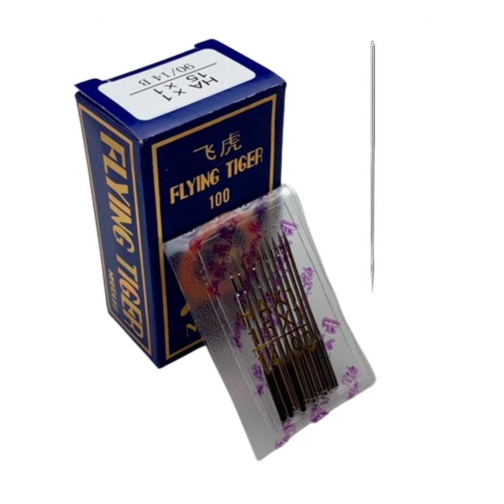 Kit 10 Agulhas Espessura 14 Em Aço Inoxidável Para Máquina de Costura Doméstica Modelo HAX1 em Oferta na Shopee