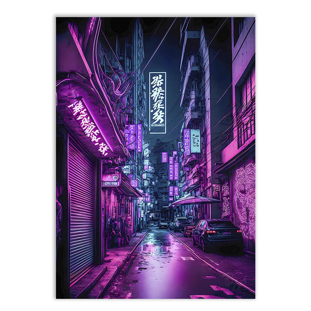 Placa Decorativa A4 Tokyo Aesthetic Beco Poster Anime 03