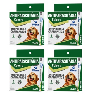 04 Coleira Cães Antipulgas E Carrapatos Dugs 56cm World em Oferta na Shopee