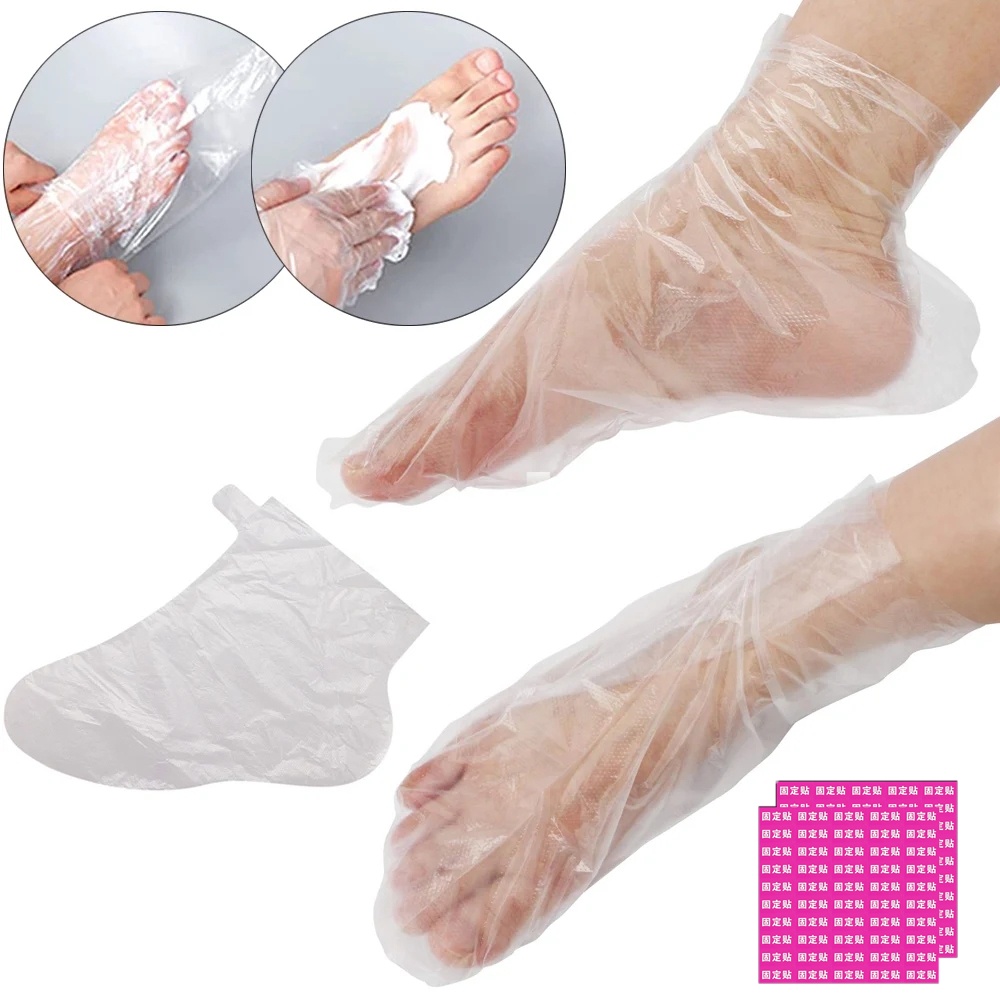 100Pcs Transprent Sacos Descartáveis Para Os Pés/Plásticos Transparentes Manicure Pedicure Film Bags Suprimentos/Acessórios O Cuidado Das Mãos De Alimentos De Inverno De Outono/Máscara Descartável