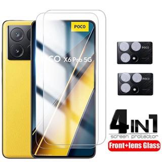 4 Em1 Para Xiaomi POCO X6 M6 Pro 4G 5G C65 Protetor De Tela Protetora De Filme De Lente De Vidro Temperado