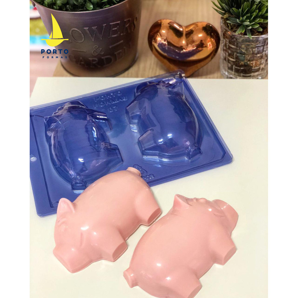 1 ~ 5  Forma Porquinho Cofrinho Silicone Porto Especial 3 Partes P07 - Home & Living