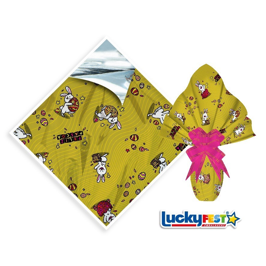 25 Sacos Express VIVA PÁSCOA OURO PARA Ovo Páscoa 100g a 150g - 24X24 cm  Luckyfest - Stationery