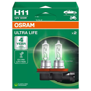 Par Lampada Osram H11 Ultra Life 3200K 12V 55W Garantia 4 anos em Oferta na Shopee