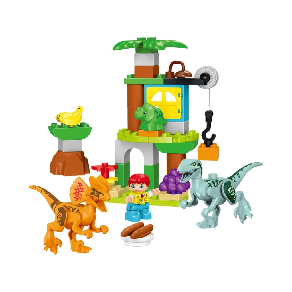 Brinquedo Infantil Blocos de Montar Cubic Jr Parque dos Dinossauros 39 Peças Multikids - BR2248 - Mom & Baby
