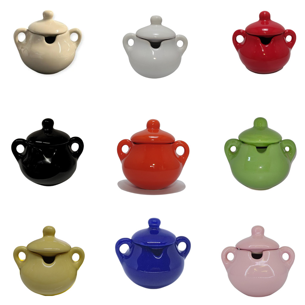 1 Açucareiro em Ceramica com Tampa Liso Escolha a Cor em Oferta na Shopee