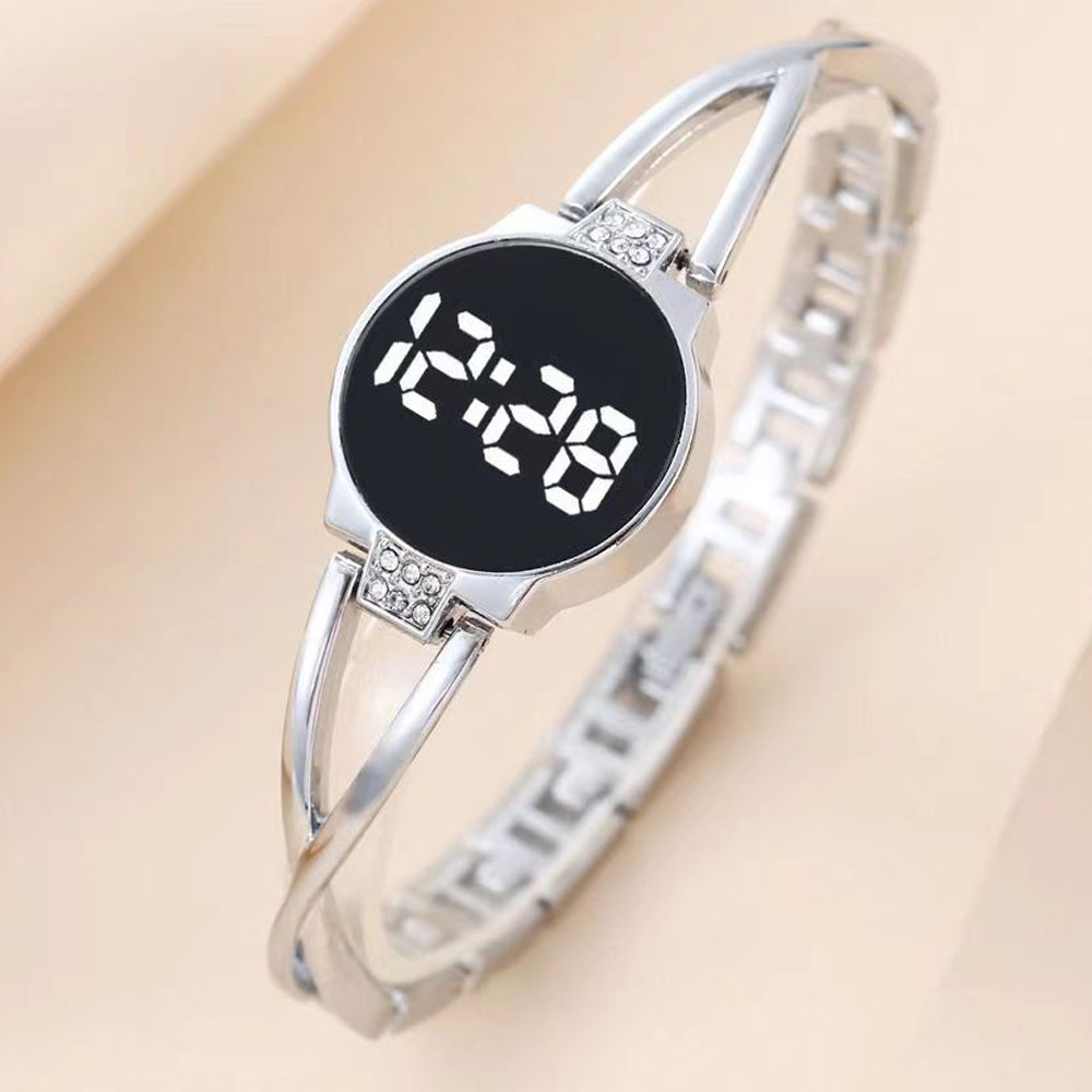 MAYZHISU Relógio Para Mulheres Tela Sensível Ao Toque Senhoras De Pulso Digital Banda De Aço Eletrônico Feminino Pulseir em Oferta na Shopee