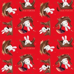 Folha para Ovos de Páscoa Contos de Páscoa Vermelho 69x89cm - 5 unidades - Cromus - Rizzo