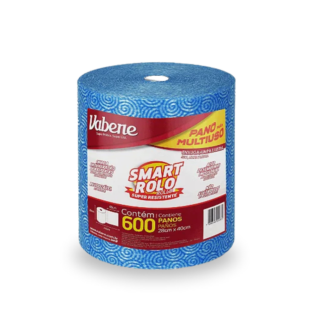 Perfex Pano Multiuso Limpeza Rolo Vabene 28cm 600 panos Azul Anti Viral Bactericida Casa Cozinha Banheiro
