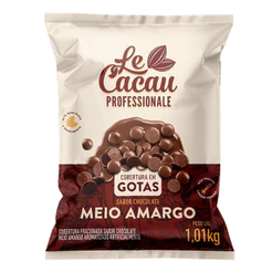 Gotas de Chocolate Fracionado Meio Amargo 1,01kg - Le Cacau