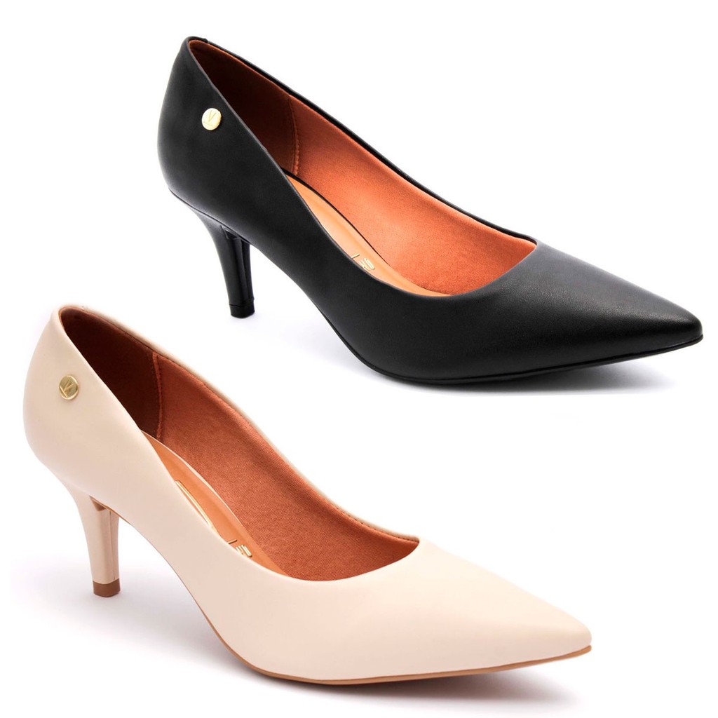 Kit 2 Scarpin Vizzano Feminino Salto Baixo Fino Original 1185 em Oferta na Shopee