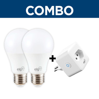 COMBO - 2 Lâmpada LED Smart, SHLL100, 10W, RGB, Wi-Fi + Plugue de Tomada Smart Bivolt, SHPT400, 10A, 1.600W, Wi-Fi - ELG em Oferta na Shopee