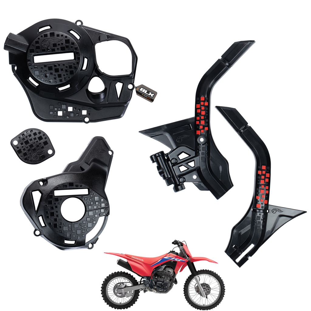 Kit Proteção Crf 250f Tampas Do Motor + Lateral Quadro Chassis Defender Amx em Oferta na Shopee