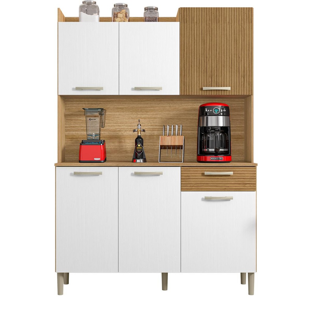 Armário de Cozinha Kit 6 Portas e Genova Kits Paraná em Oferta na Shopee