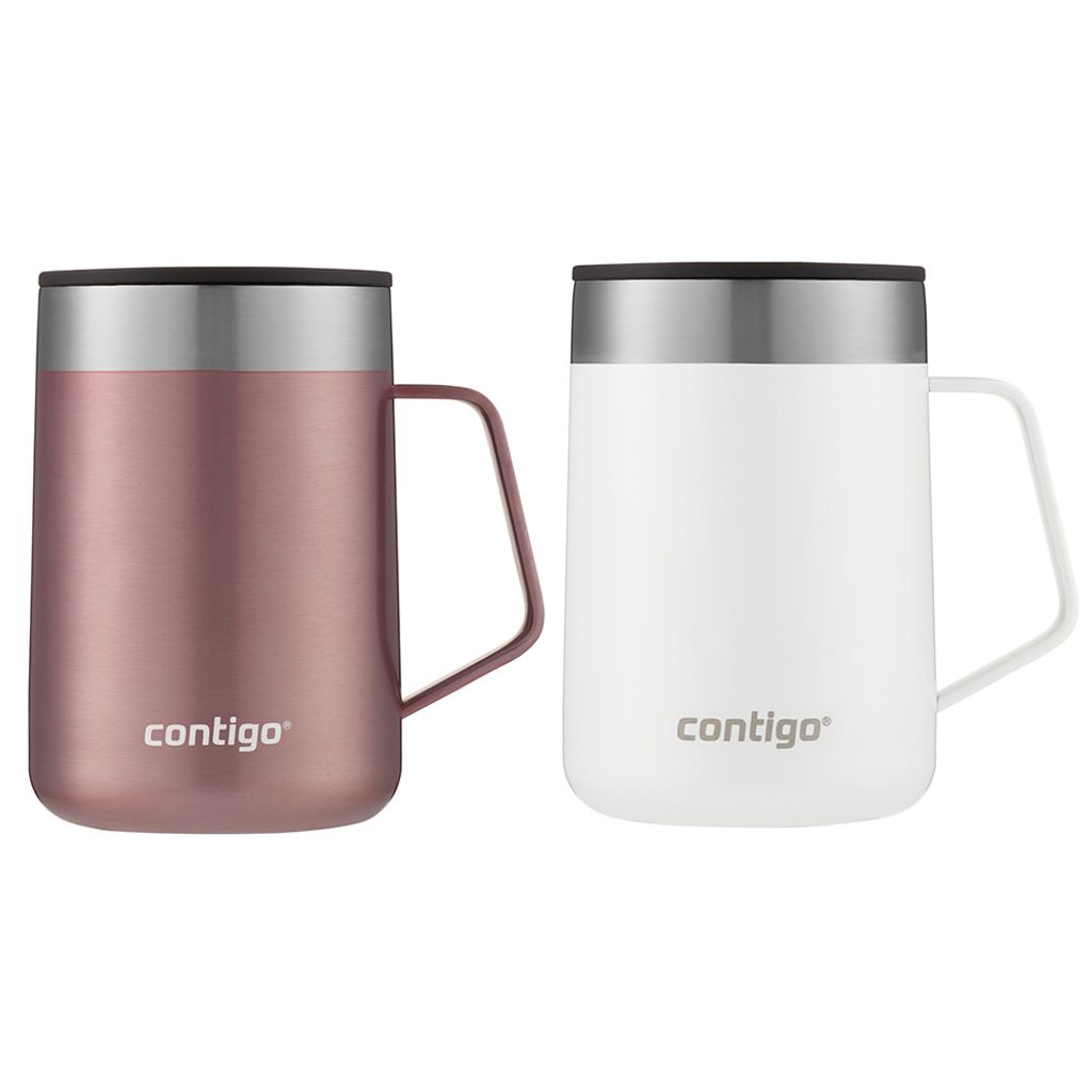 Kit com 2 Canecas Térmicas Street Inox 414 ml Branco e Rose Contigo - Home & Living