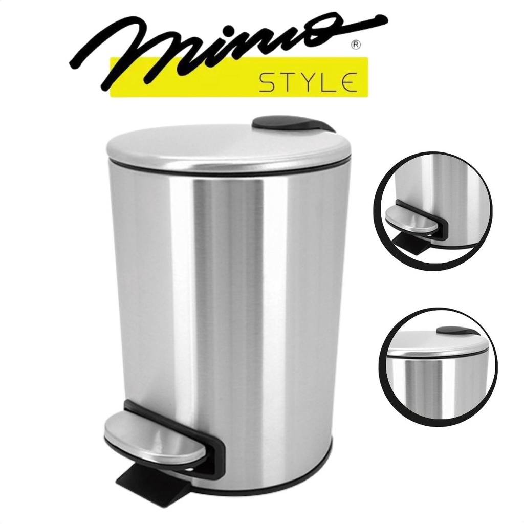 Lixeira Cesto Lixo Aço Inox Com Pedal 5 Litros Mimo Style em Oferta na Shopee