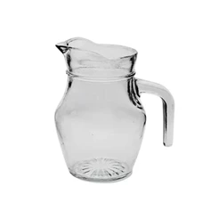 Kit 10 Mini Jarra De Vidro Lisa Transparente Com Alça Agua Suco Clássica 500mL