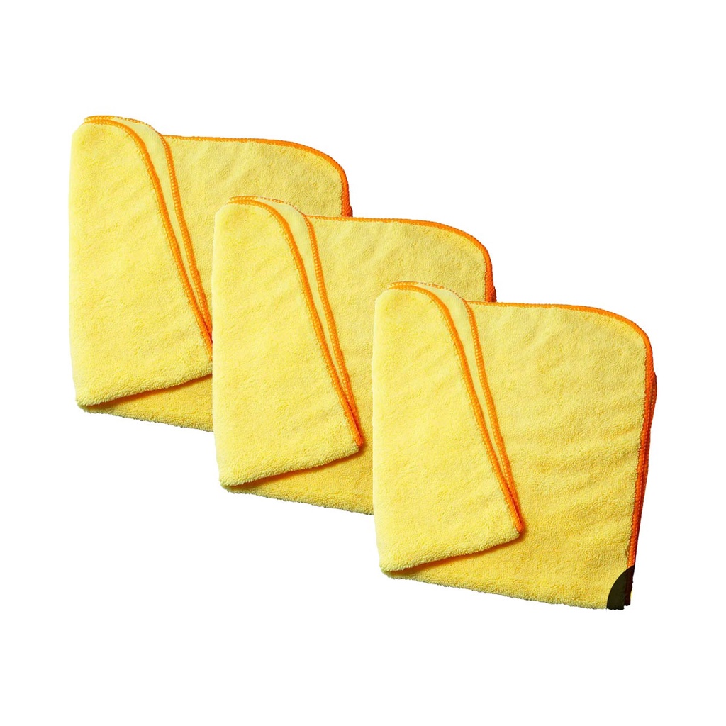 Kit 3 Flanelas De Microfibra Amarelo Ouro Autoamerica 40x60