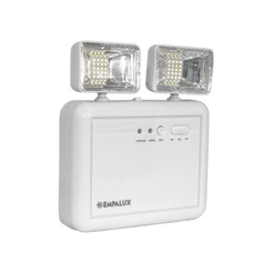 Luminária De Emergência LED Com Bateria Recarregável 8W Bivolt 2 Faróis 360° Móvel - BLUMENAU