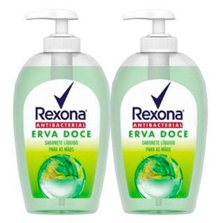 Kit Sabonete Líquido Para Mãos Rexona Antibacterial Erva Doce 250ml - 2 unidades
