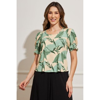 Blusa Feminina Folhagens