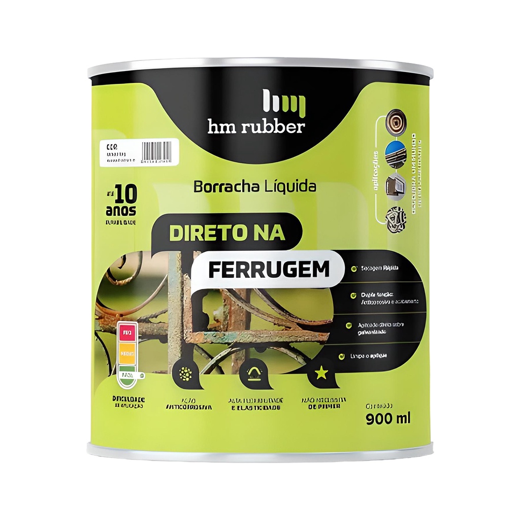 Anticorrosivo para Metal Direto na Ferrugem Hm Rubber 900 ml - Home & Living
