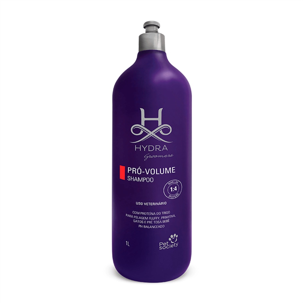 Shampoo Pro-Volume Hydra Groomers Pet Society Cachorro Gato 1L Diluição 1:4