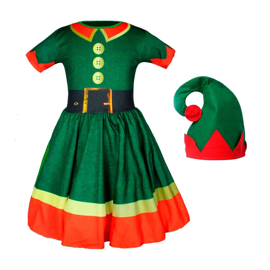 Fantasia Duende Infantil de Natal Com Chapéu em Oferta na Shopee