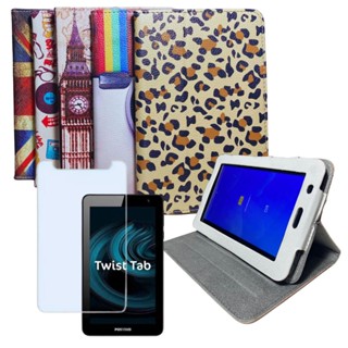 Capa Case suporte + Pelicula adaptavel p/ Tablet Positivo Twist Tab 7 polegadas