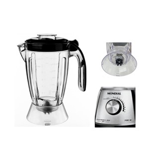 Copo Jarra Liquidificador Mondial Eletronic Inox Filter L60 L66 Cristal Tampa Preta