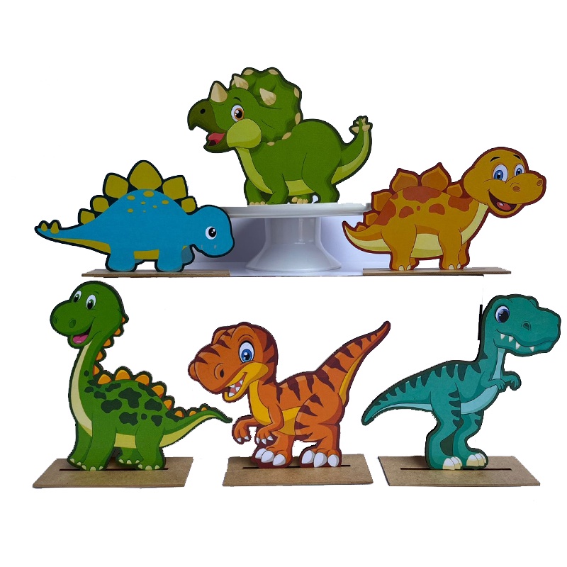 Kit Display de Mesa 6 Peças Festa Dinossaurinho Baby 1 MDF