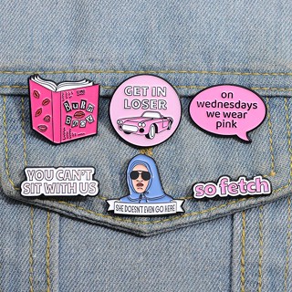 Texto Cor-De-Rosa Criativo Brochura De Diálogo Significa Meninas Personalizadas Metal Badge Lapela Alfinete Moda Acessórios De Roupas Jóias Presentes