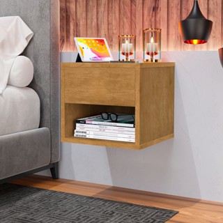 Mesa De Cabeceira Suspensa Mudo Box Quarto Cama Lalá Nature