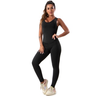 Macacão Feminino Longo Costas Aberta Fitness Academia em Oferta na Shopee