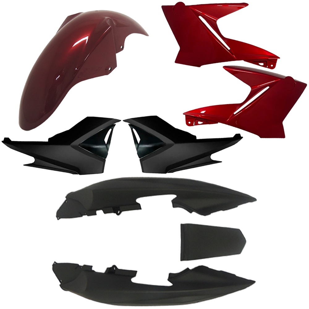 Kit Completo Carenagem Paralama Rabeta Aba Asa Tanque e Tampa Fazer 250 Ano 2011 A 2015