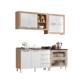 Cozinha Ditália Aspen s/tampo s/pia Carv/Branco A58 em Oferta na Shopee