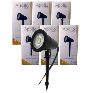 kit 6 un Luminária Espeto Jardim  7w  Luzes de gramado  cor de luz  à prova d
