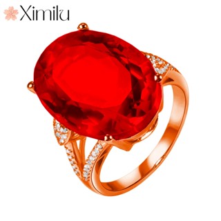 ❤ Original 18k Ouro Ouro Ouro Ouro Vermelho Diamante Mar Marinho Azul Topázio Anel de Prata Feminino Jóias Coloridas