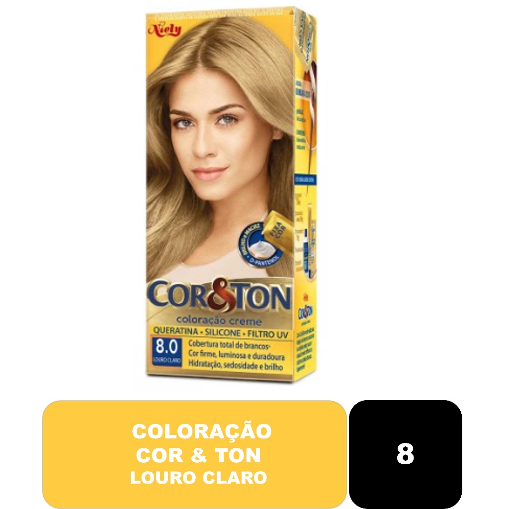 Coloração Cor & Ton 8 Louro Claro em Oferta na Shopee