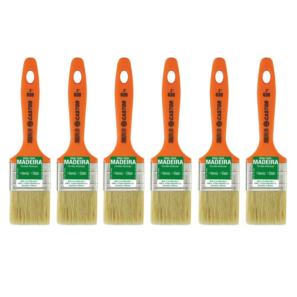 Kit 6 Trinchas 2 Polegadas Cerdas Brancas Série 630 - Castor em Oferta na Shopee