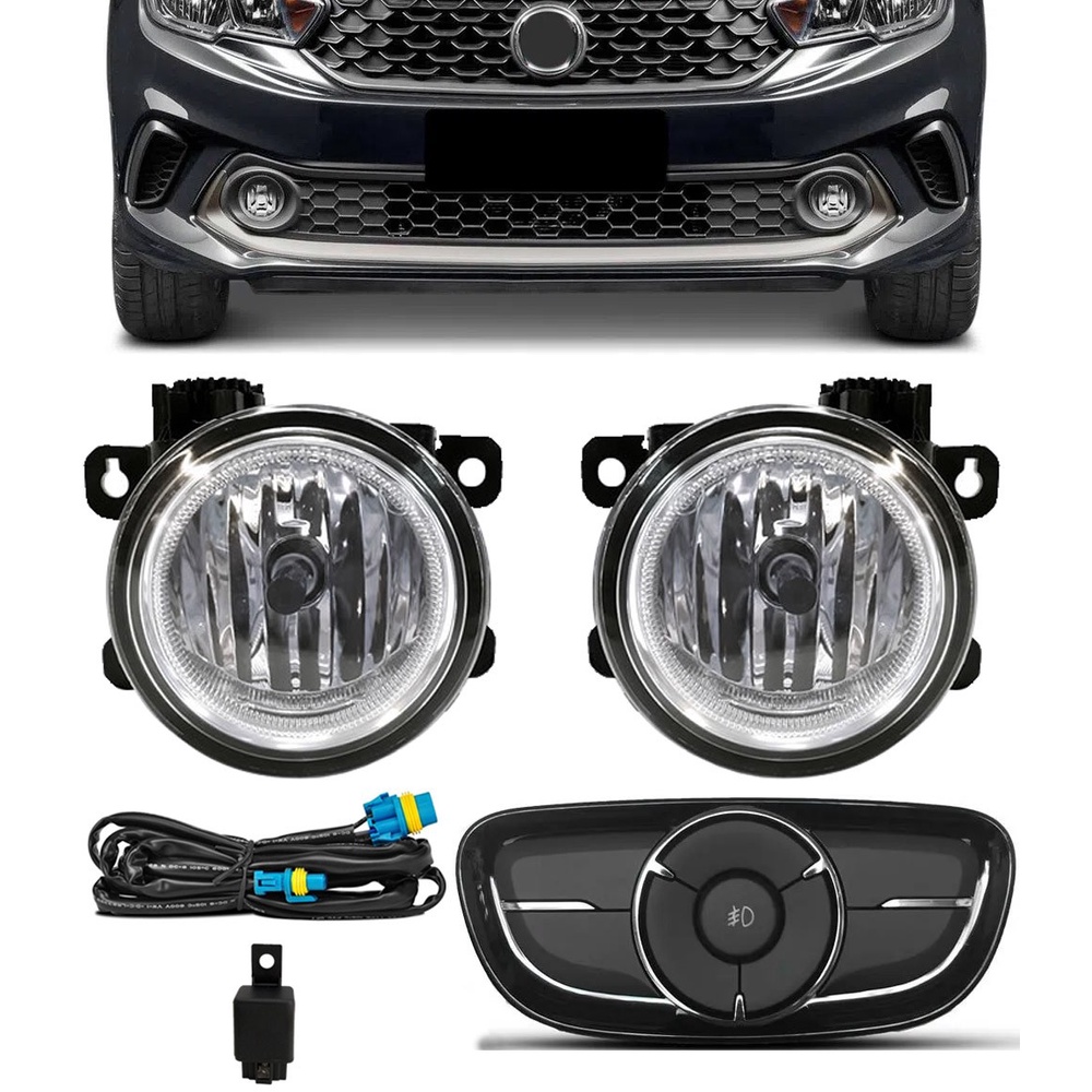 Kit Farol de Milha Neblina Fiat Argo e Cronos 2018 2019 2020 2021 2022 - Botão Painel