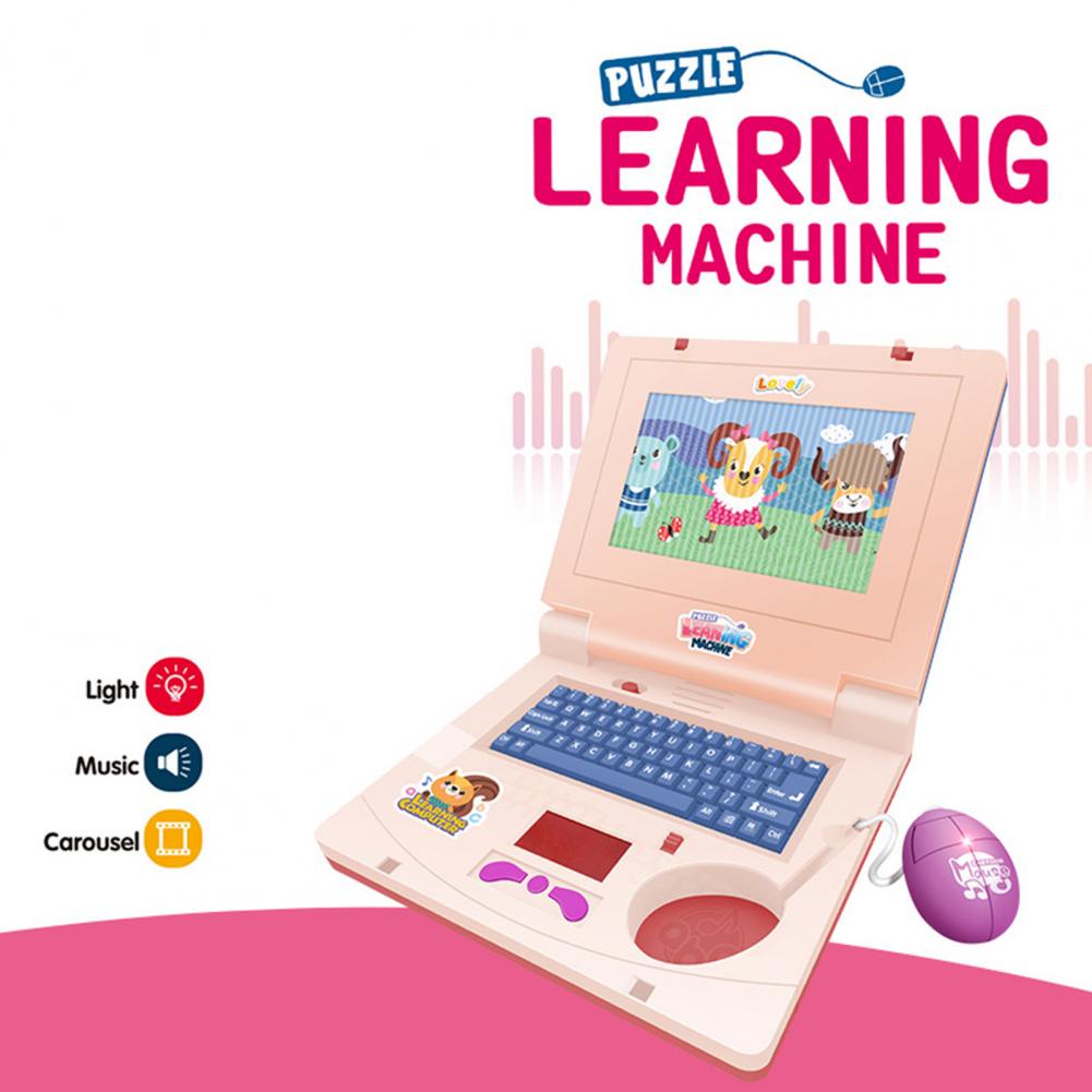 Notebook De Brinquedo Laptop Infantil Musical com Luz Menina com Figurinhas para Personalizar