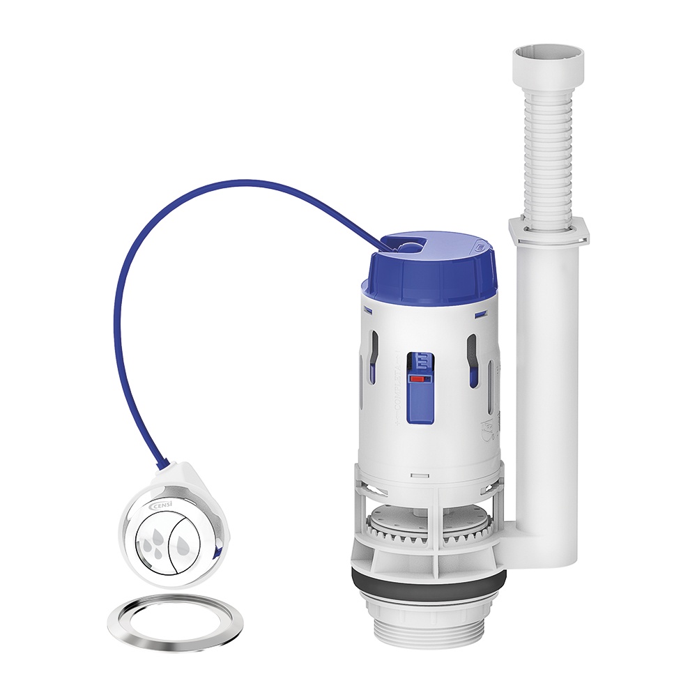 Mecanismo de Saída Dual Flush 3 em 1 para Caixa Acoplada - Simplificado (9455) - Censi