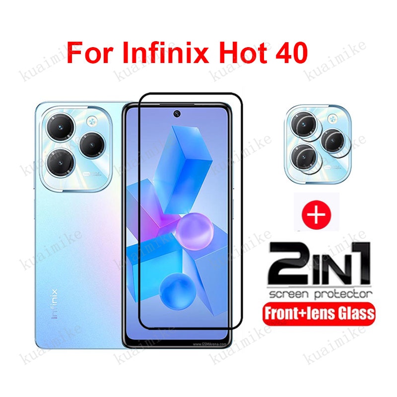 Película De Vidro Infinix Hot 40 2 Em 1 Protetor De Tela De Cobertura Total Pelicula Para Infinix Hot 40 Pro 40i 30i 20i 30 20 5G Play 20s Smart 8 HD 7 5 Película Protetora De Vidro Temperado
