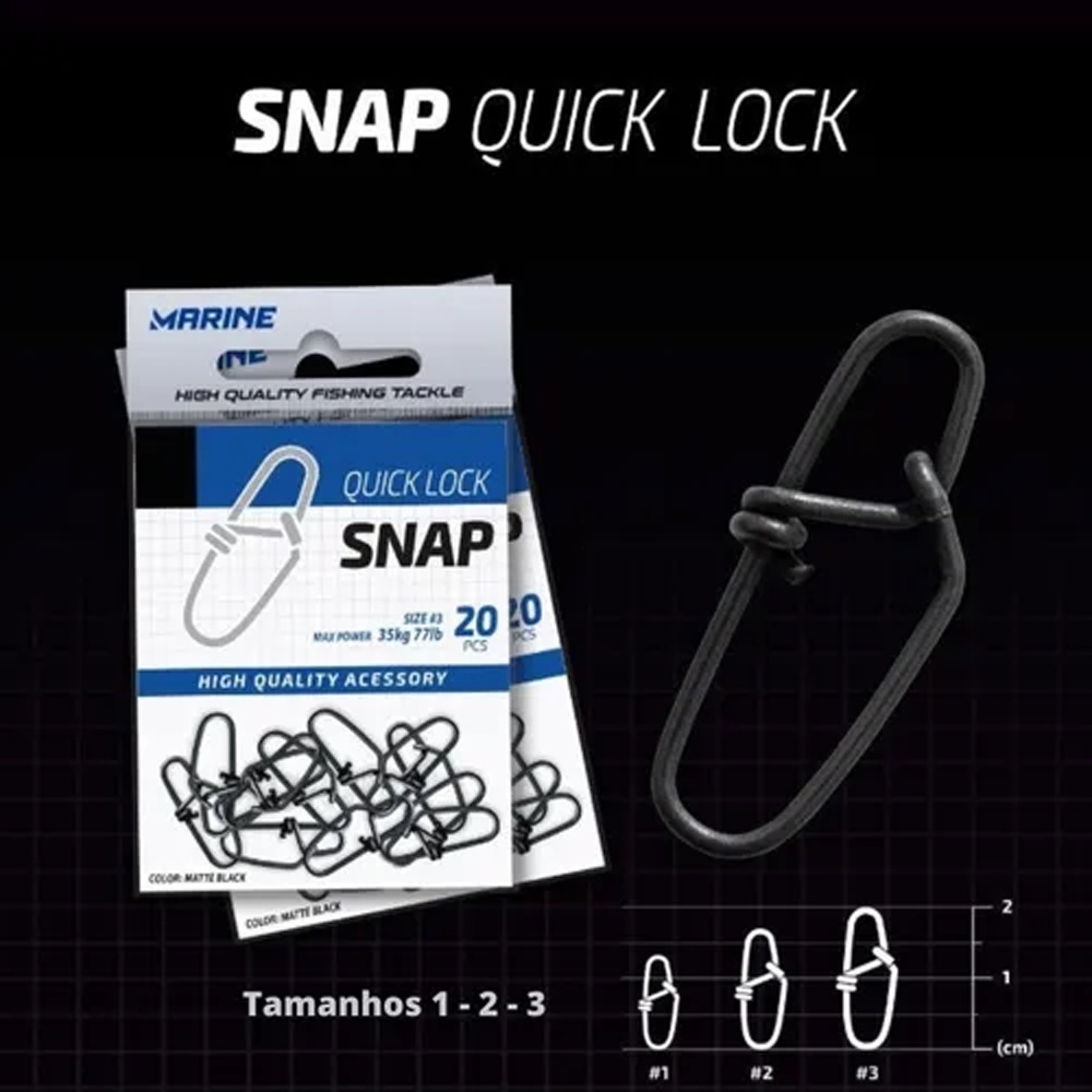 Detalhes do Snap de Pesca Quick Lock Cartela Marine - Vários Tamanhos