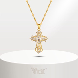 Vnox Zircon Colar De Cruz Cúbica Para Menina Feminina , Fé Cristã Vintage Ouro 18K Jóias Presente em Oferta na Shopee