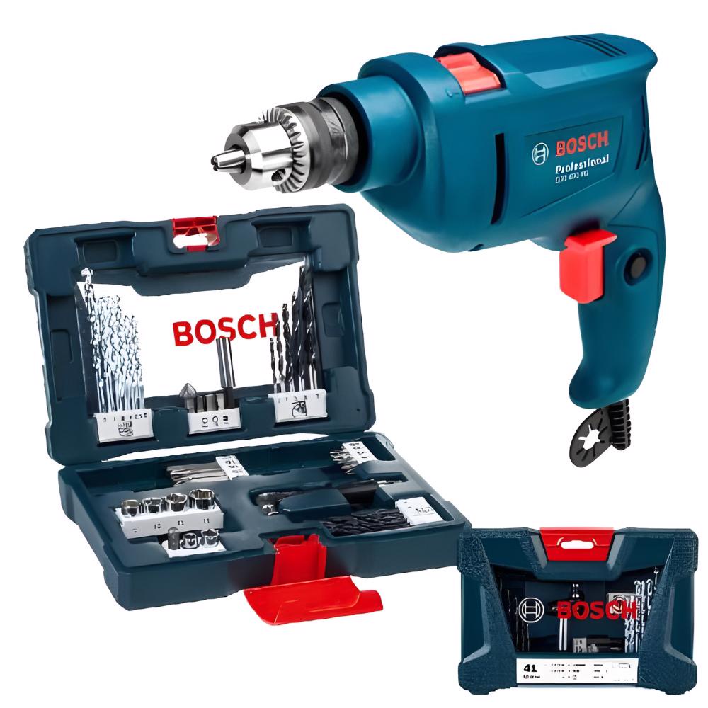Kit Furadeira Impacto Gsb 450re + Estojo De Brocas Bosch em Oferta na Shopee