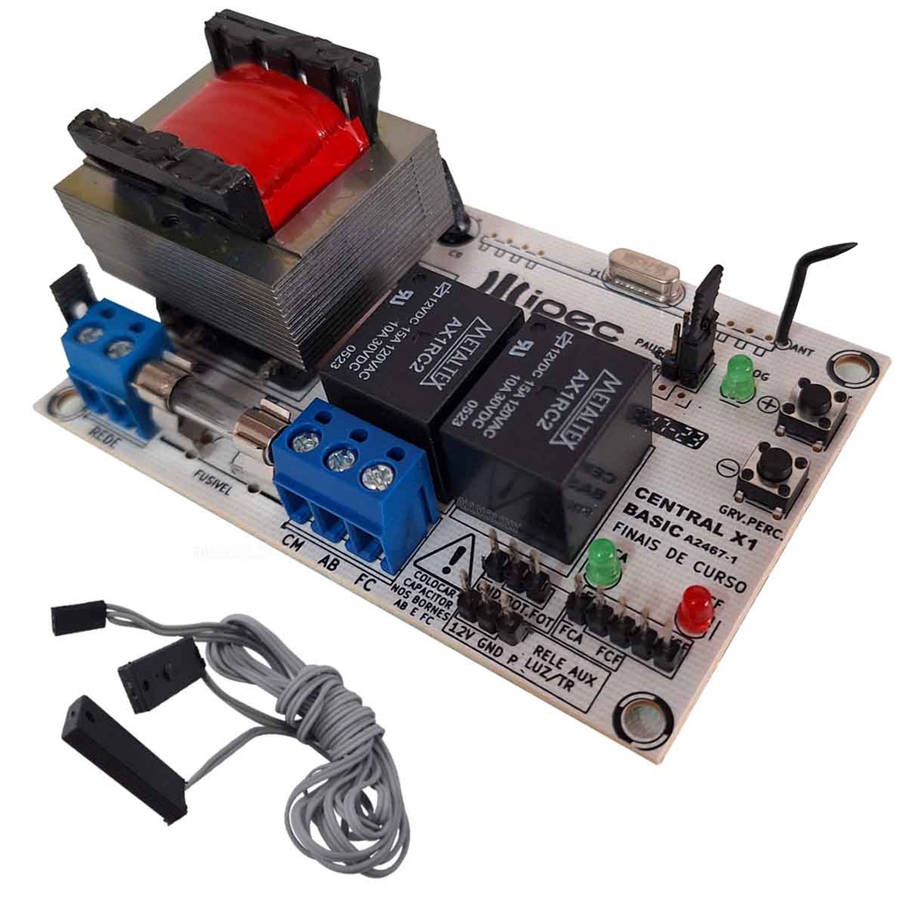 Placa Central de Comando Motor Universal 433 mhz RCG Rossi Garen AGL PPA + Sensor fim de curso reed 3 vias
