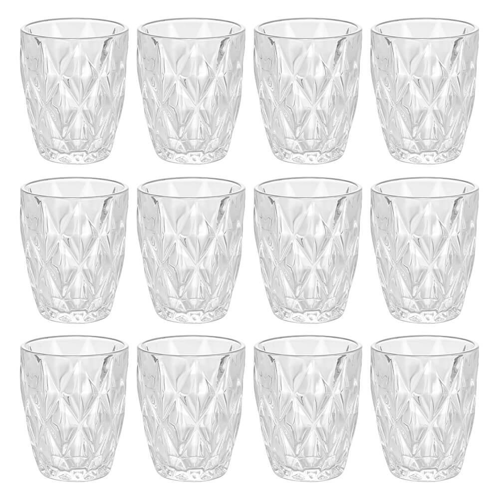 Conjunto De Copos De Vidro Diamond Transparente 270ml 12 Peças - Lyor em Oferta na Shopee